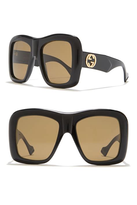 54mm square sunglasses gucci celebrity|Gucci 54mm oversized square sunglasses.